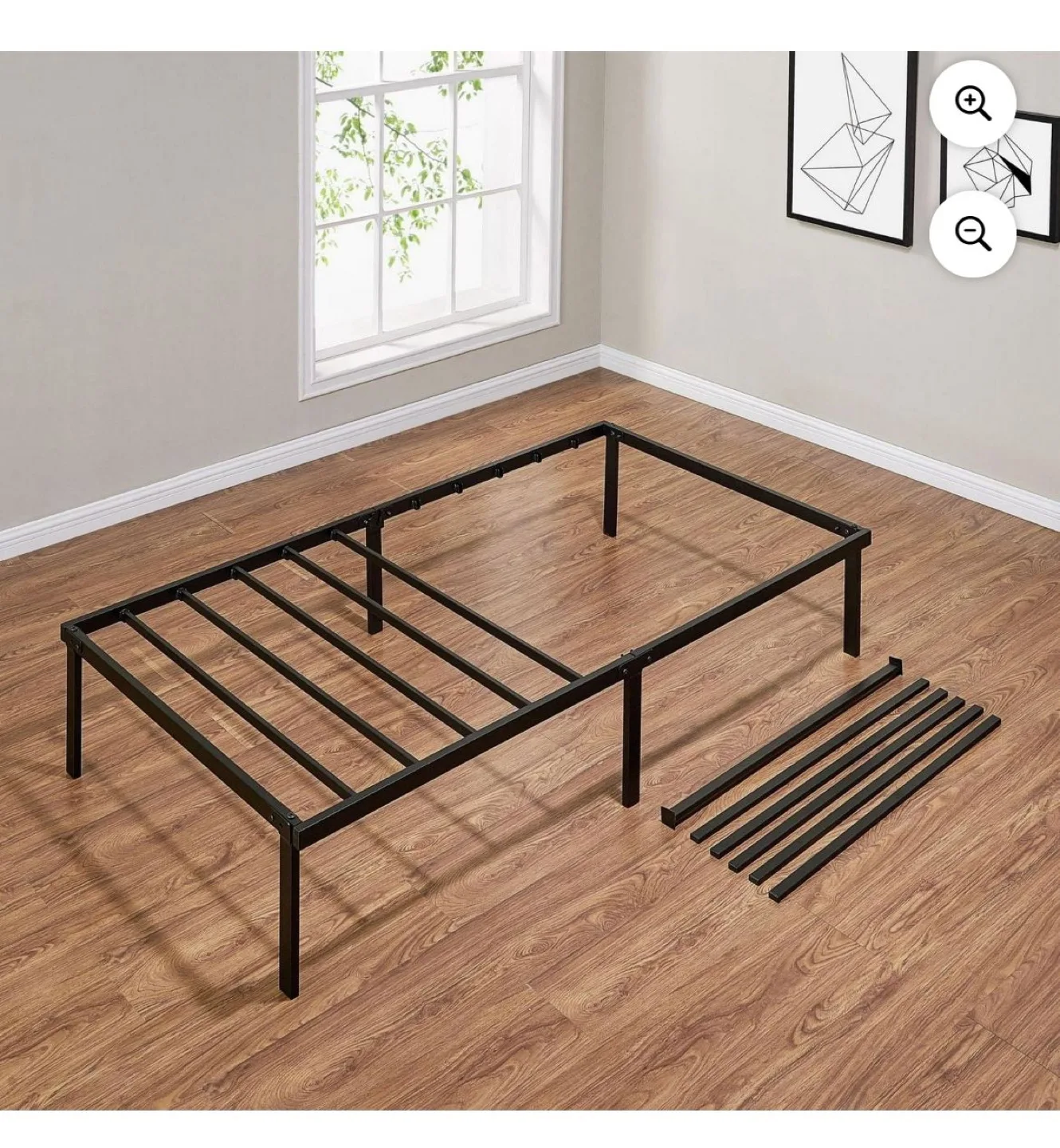Moving Out Sale: Black Metal Bed Frame & Mattress image indicator(9)