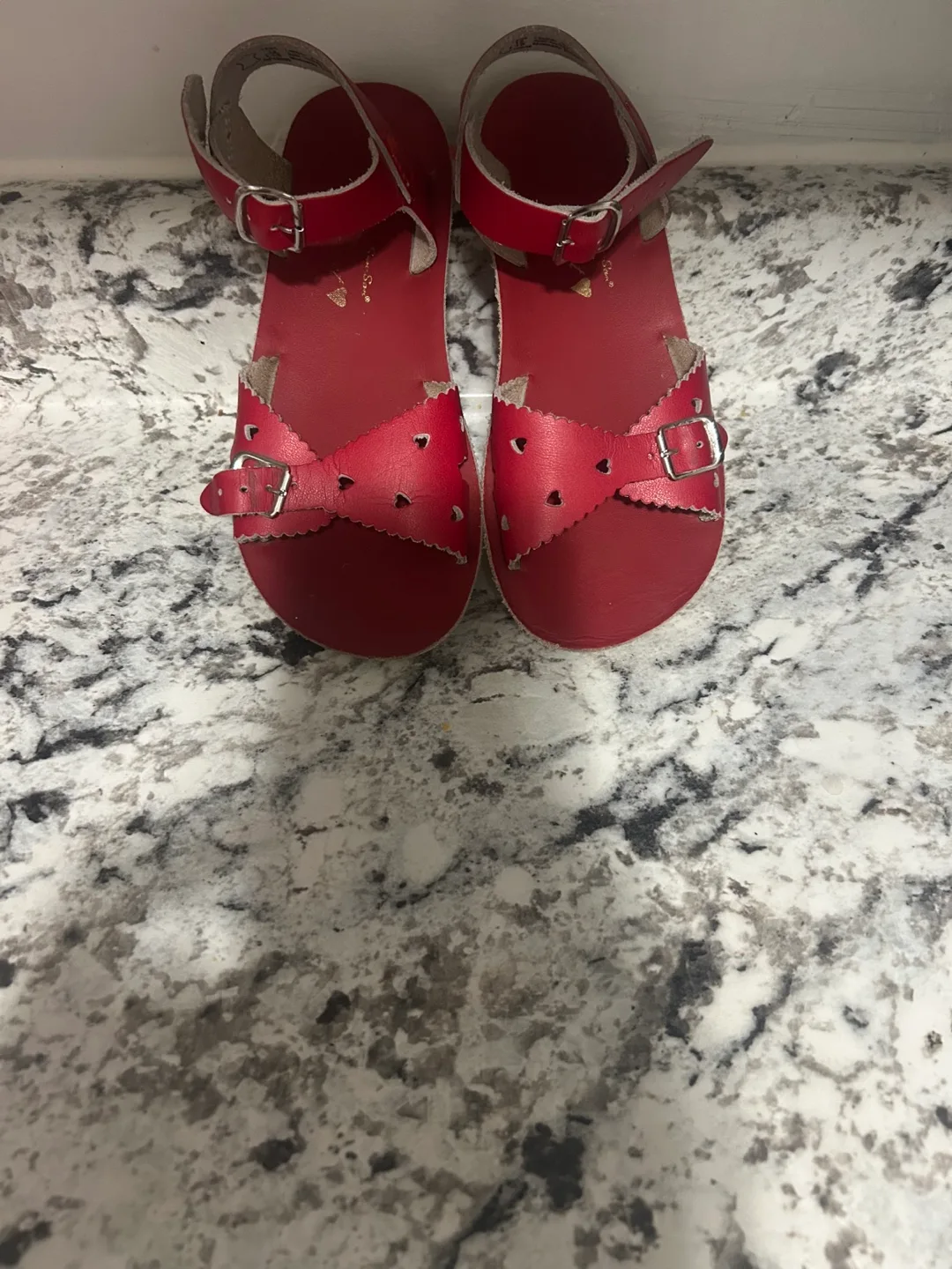 Saltwater Red Leather Sandals thumbnail