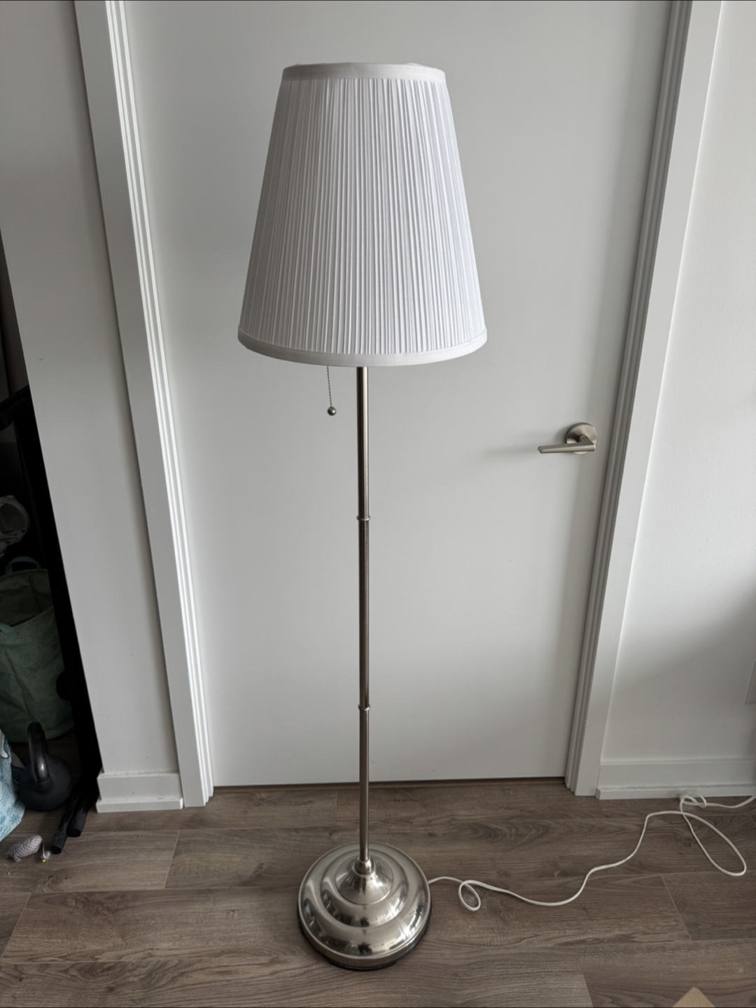 ÅRSTID Floor lamp, nickel plated/white