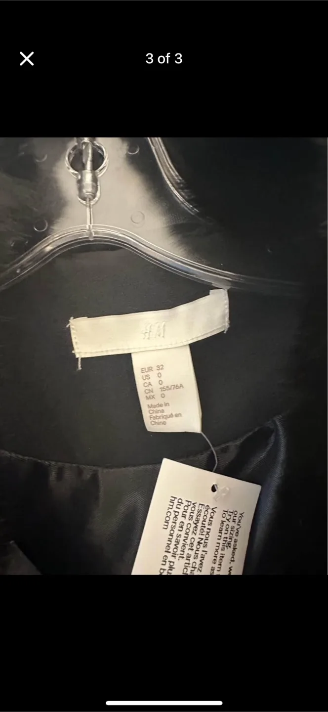 H&M Faux Fur Coat - Size 0 image indicator(3)