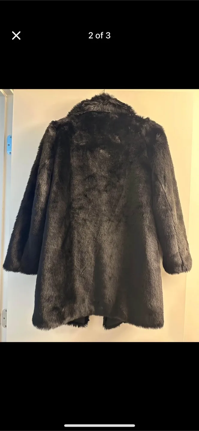 H&M Faux Fur Coat - Size 0 image indicator(2)