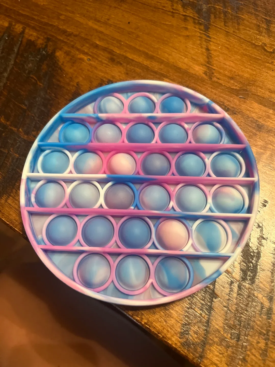 Round Pop It Fidget Toy - Blue, Pink, White thumbnail