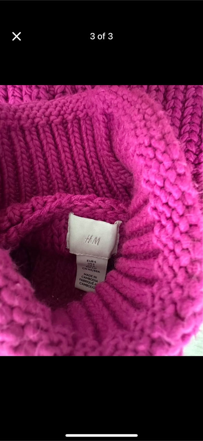 H&M Pink Knit Turtleneck Sweater, Size S - photo 3