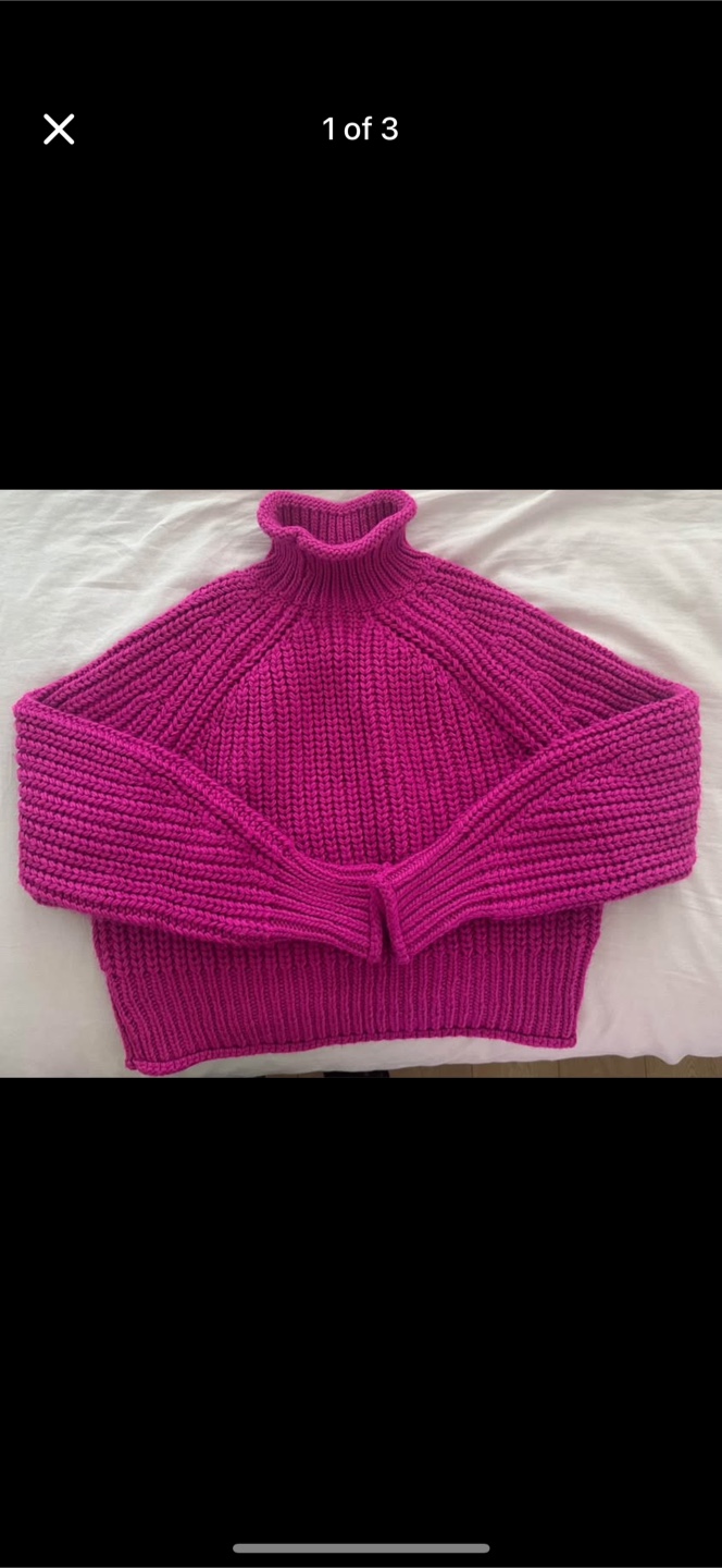 H&M Pink Knit Turtleneck Sweater, Size S