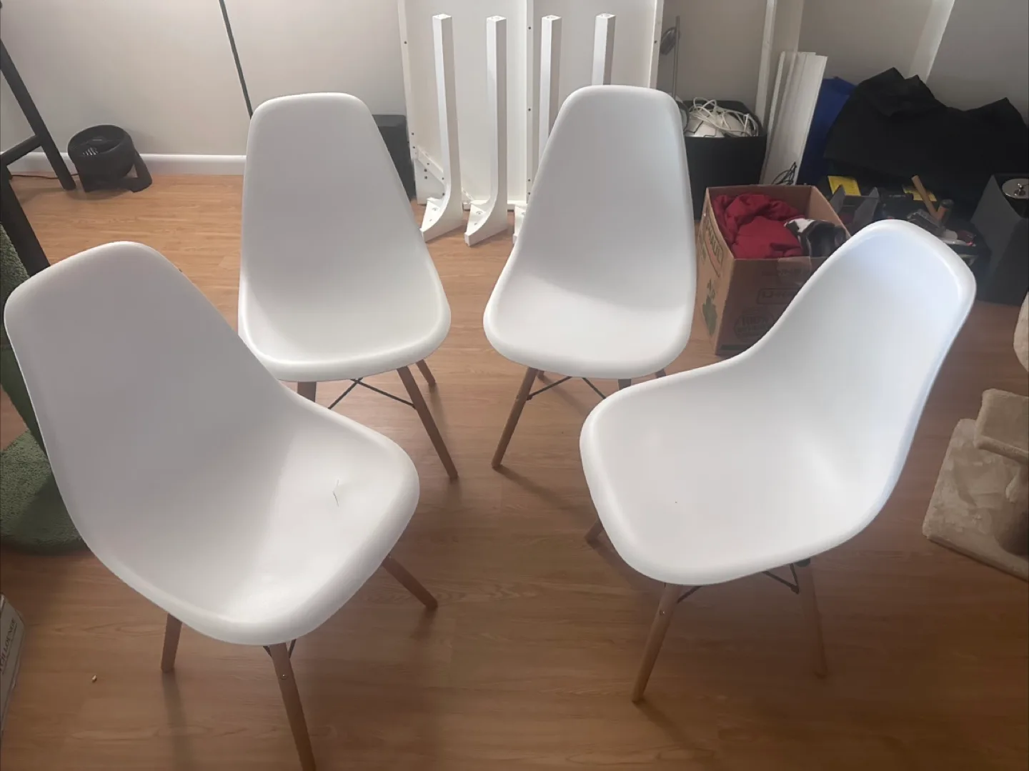 White Dining Chairs - Set of 4 thumbnail