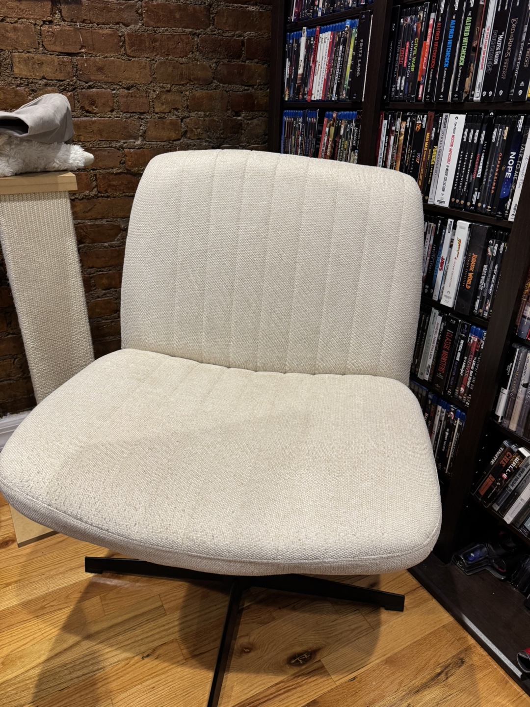 Orange Factory Beige Swivel Criss Cross Office Desk Chair - photo 2