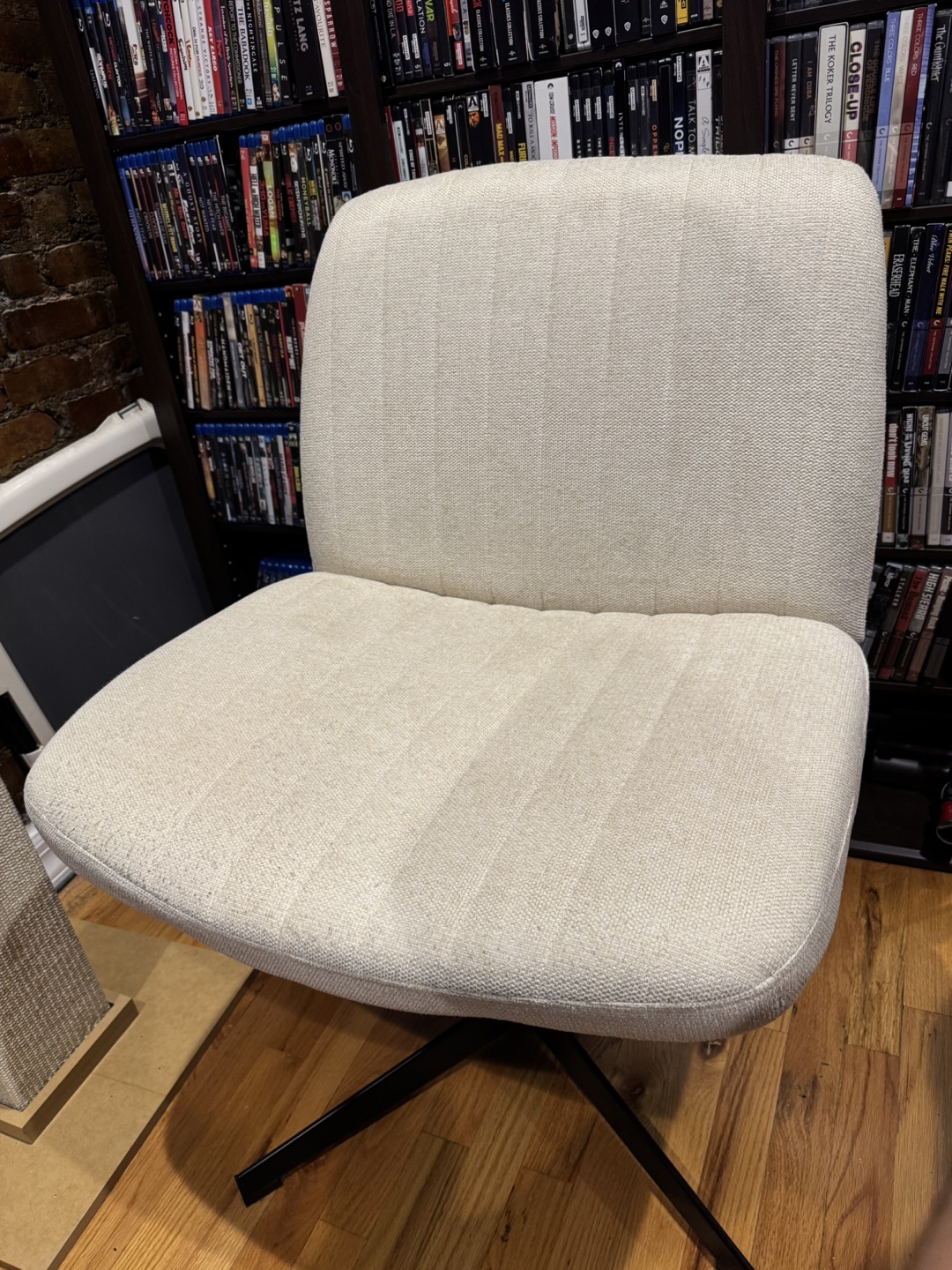 Orange Factory Beige Swivel Criss Cross Office Desk Chair