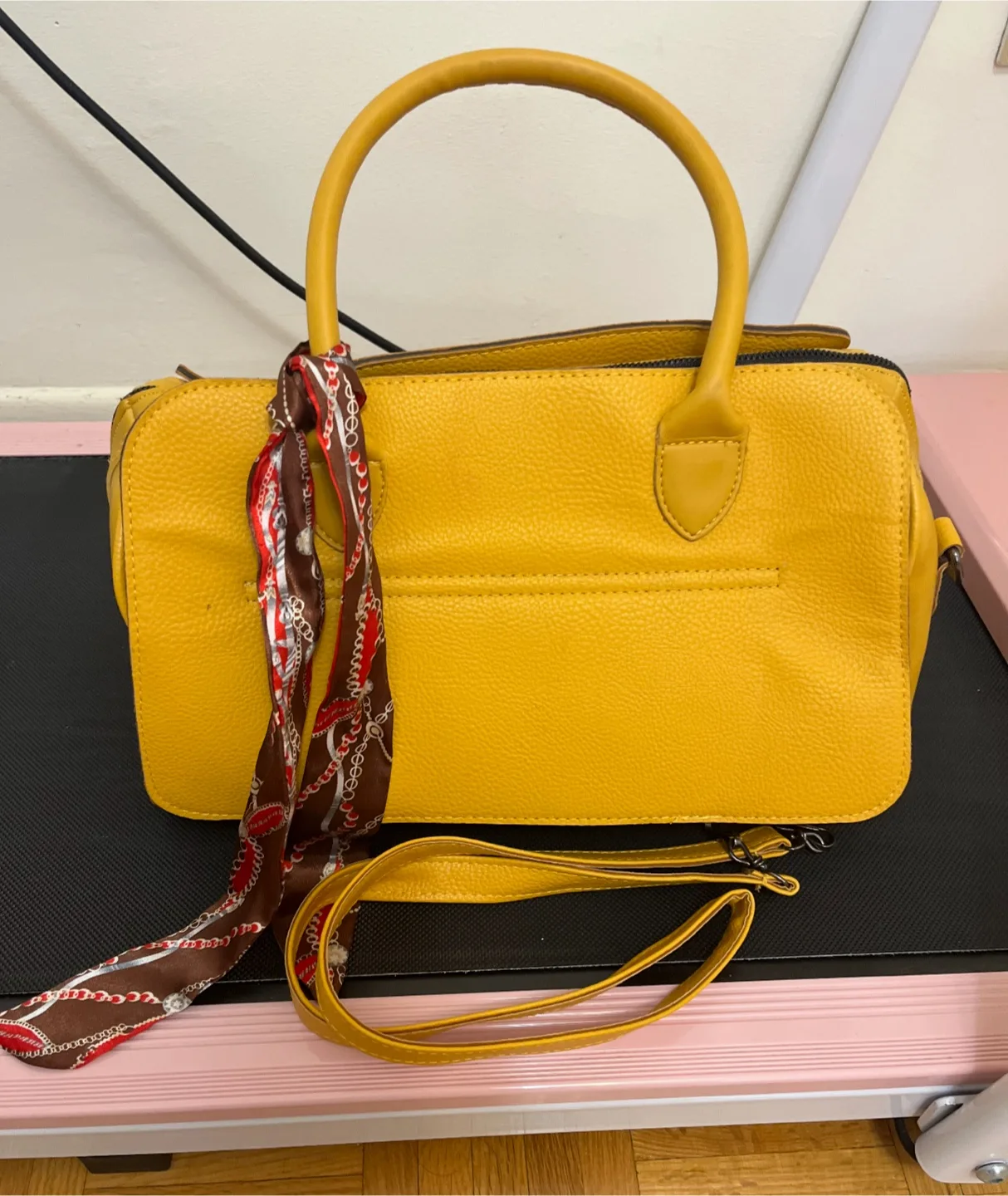 Yellow Handbag with Scarf thumbnail