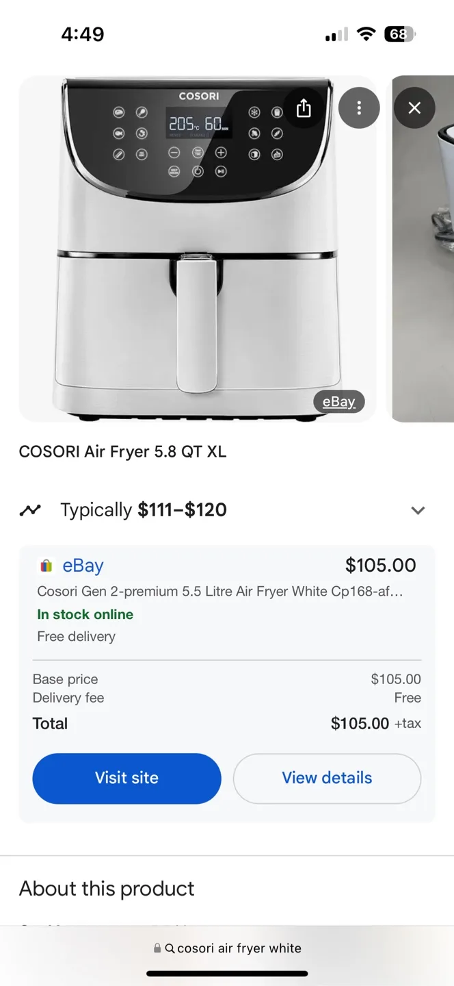 Cosori Air Fryer 5.8 QT XL image indicator(4)