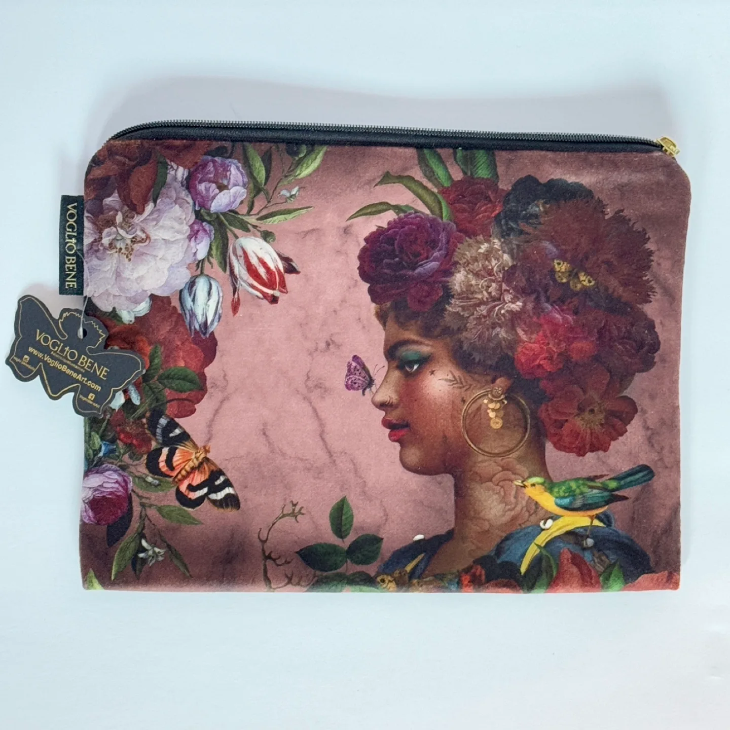 Voglio Bene Floral Print Zipper Pouch thumbnail