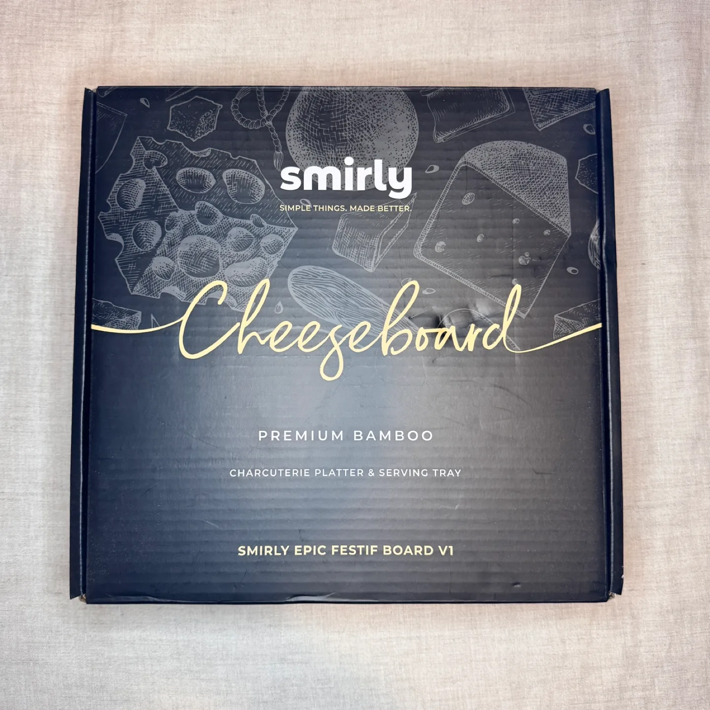 Smirly Cheese Board Premium Bamboo thumbnail