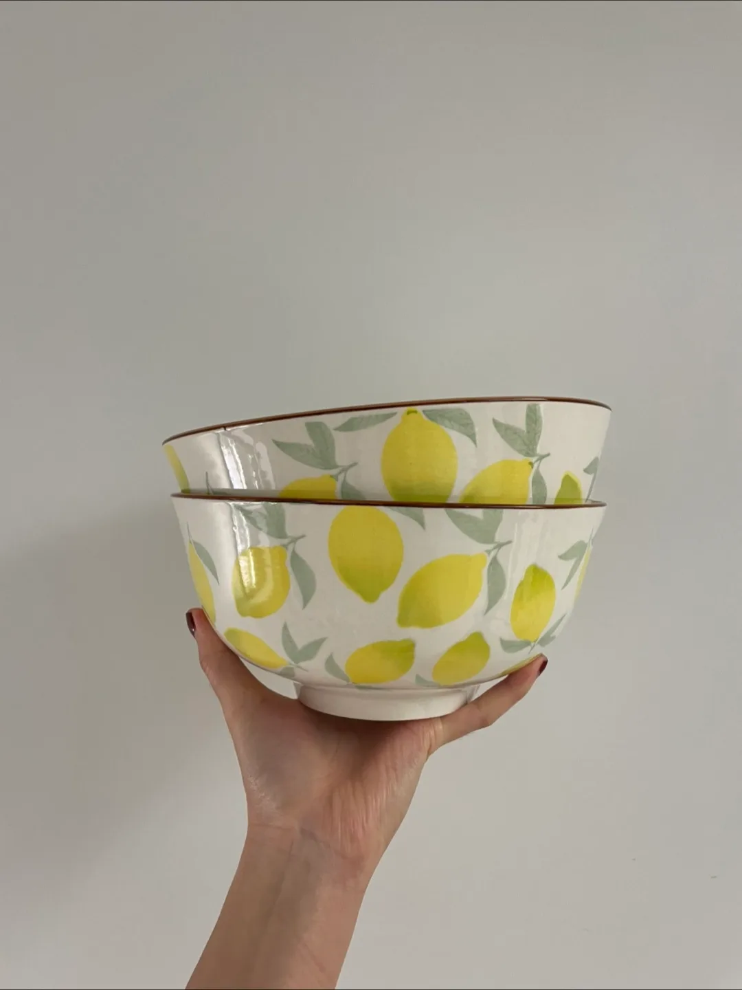 Big Lemon Print Soup Bowls - Set of 2 thumbnail