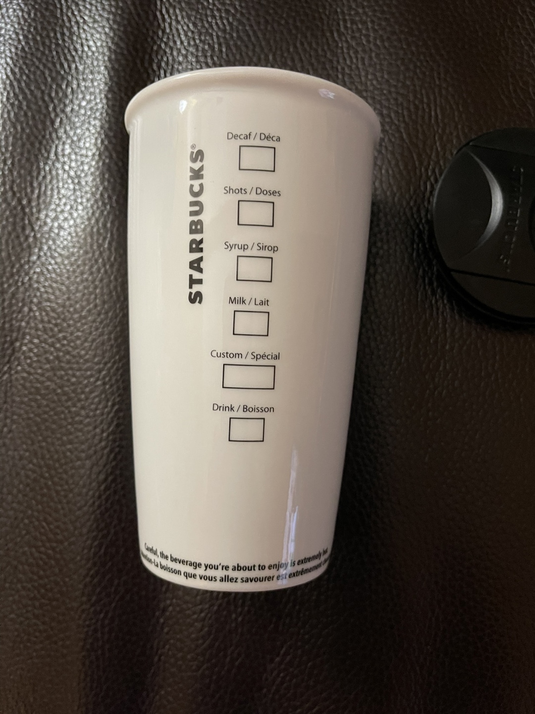 Starbucks White Ceramic Travel Mug - photo 2