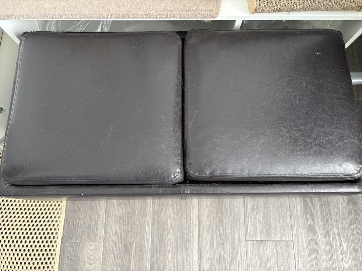 Brown Leather Storage Ottoman - photo 2