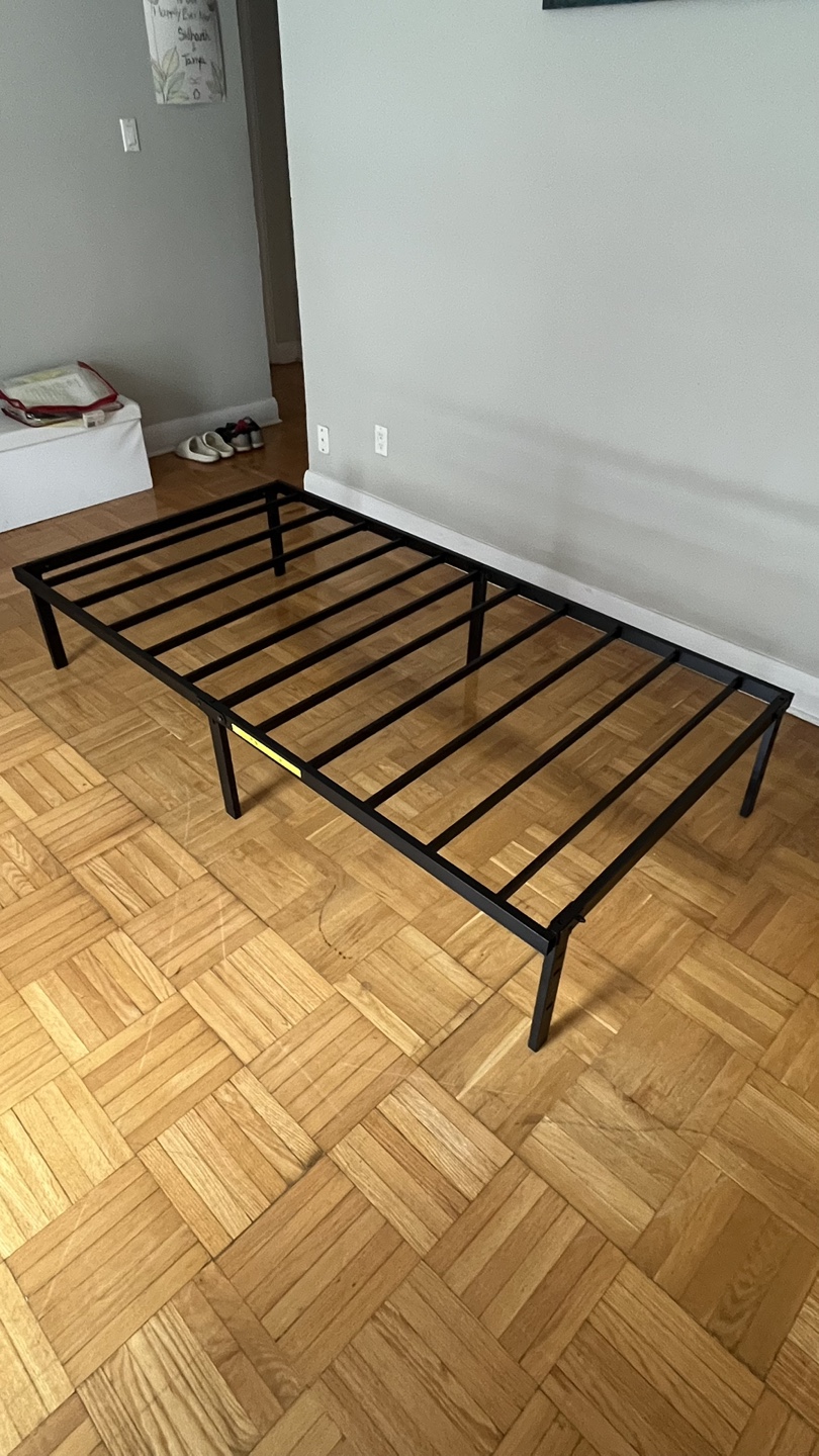 Twin - Black Metal Bed Frame with Mattress - photo 2