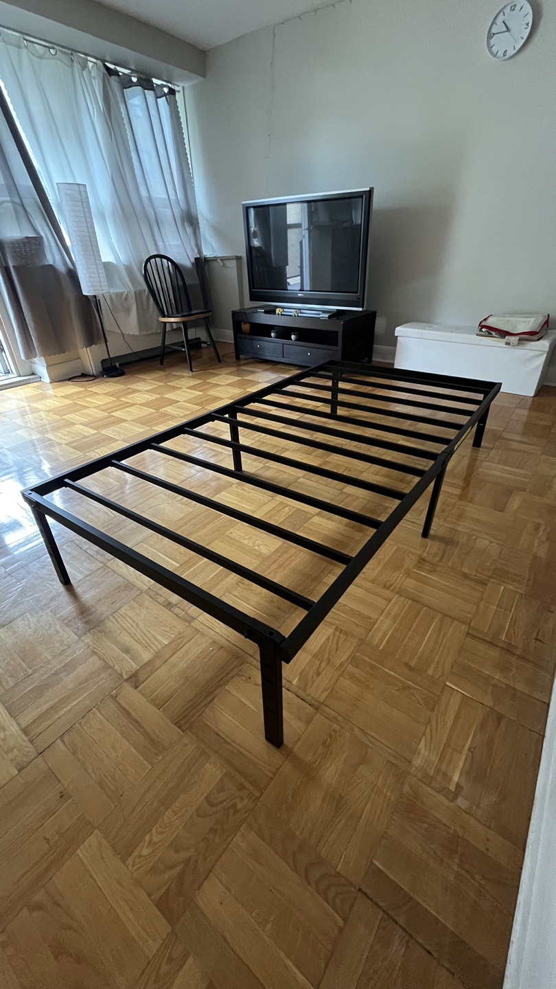 Twin - Black Metal Bed Frame with Mattress - photo 4