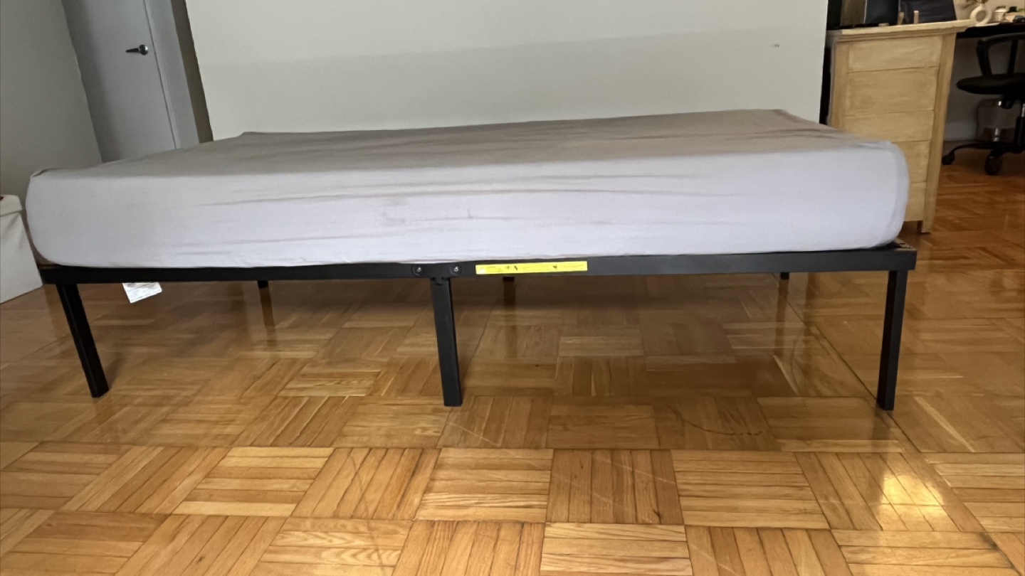 Twin - Black Metal Bed Frame with Mattress - photo 3