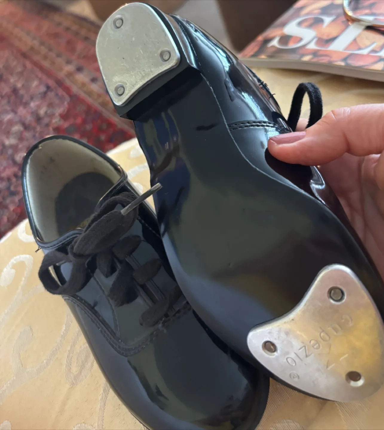 Capezio Black Tap Shoes, Size 7 image indicator(2)