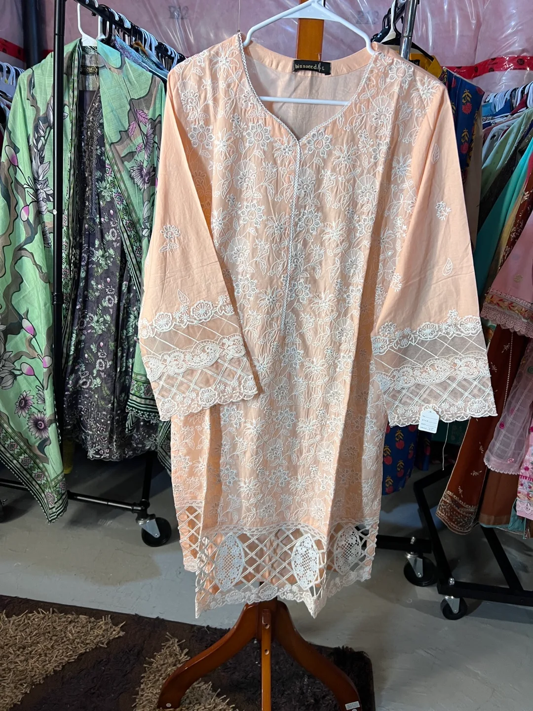 Beautiful Peach Dress - Size large thumbnail