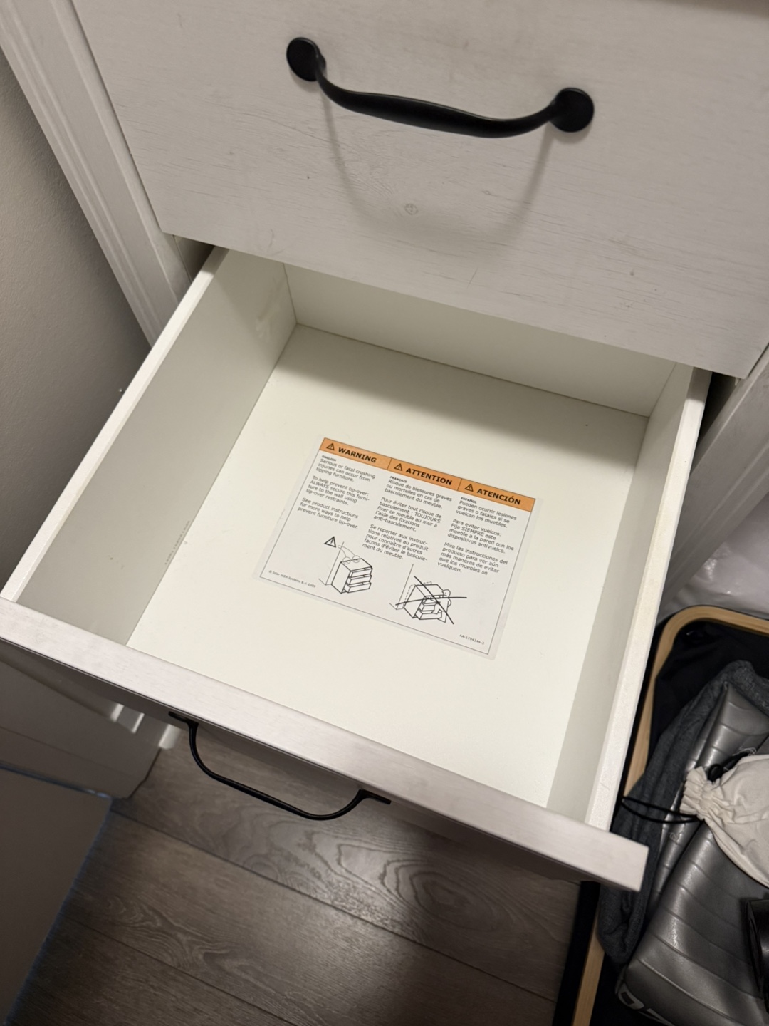 White Wooden 4-Drawer Storage Cabinet - photo 2