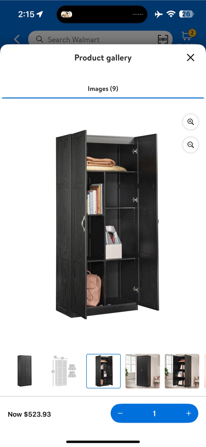 Wardrobe Armoire - Black