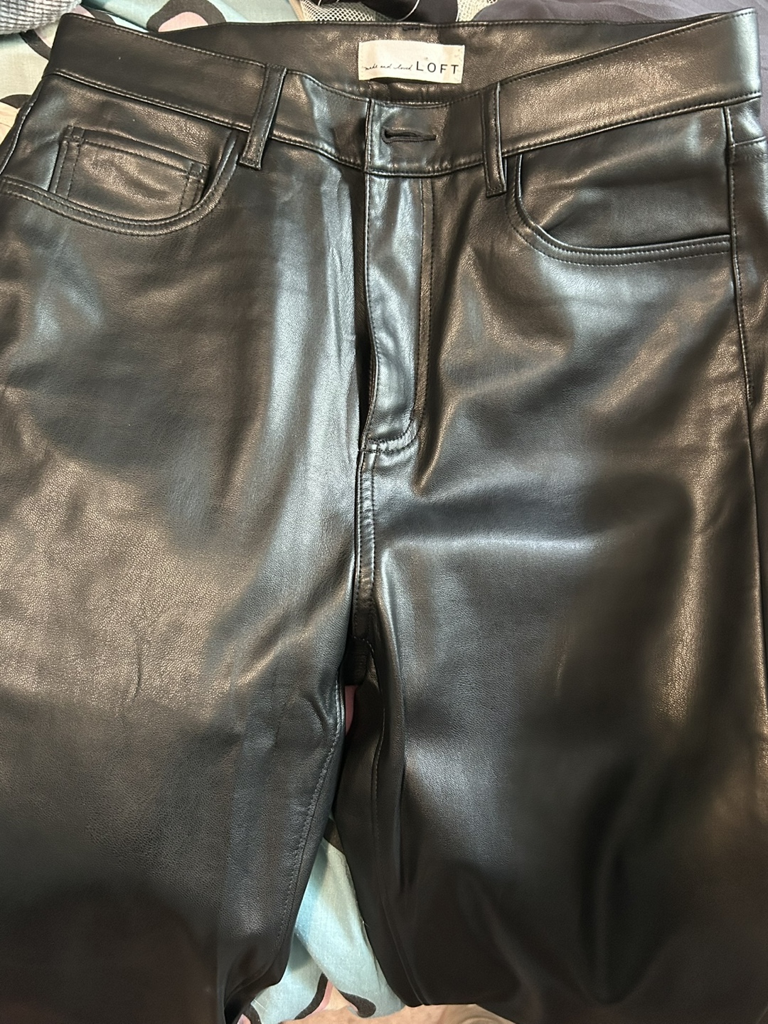 Ann Taylor LOFT Black Faux Leather Pants - Size 26 - photo 4