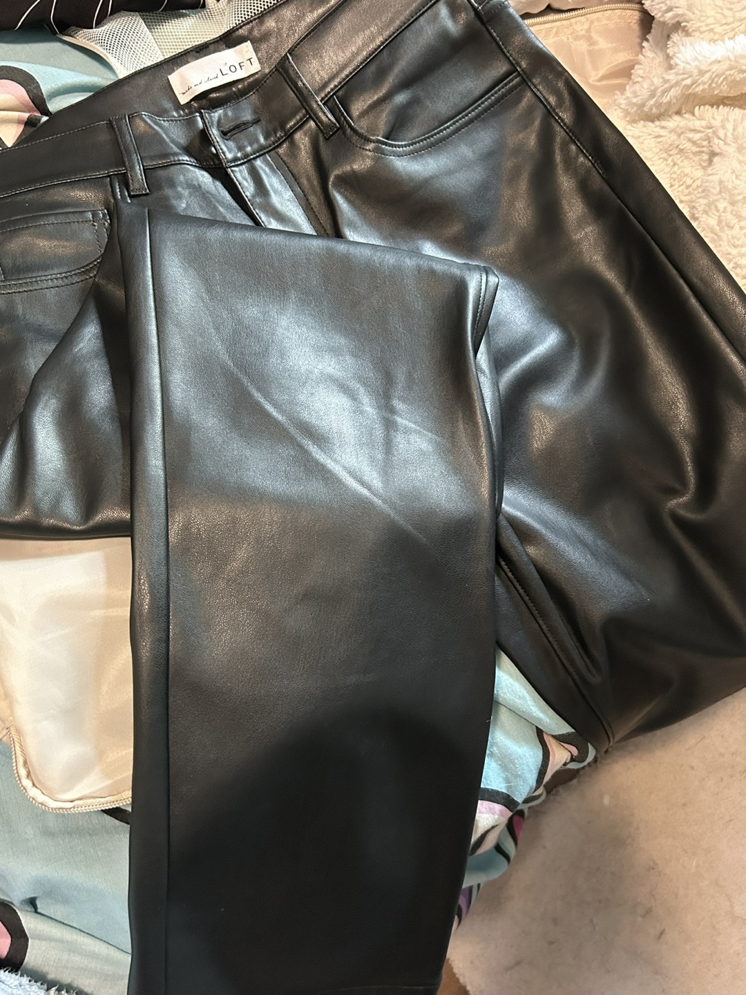 Ann Taylor LOFT Black Faux Leather Pants - Size 26 - photo 5