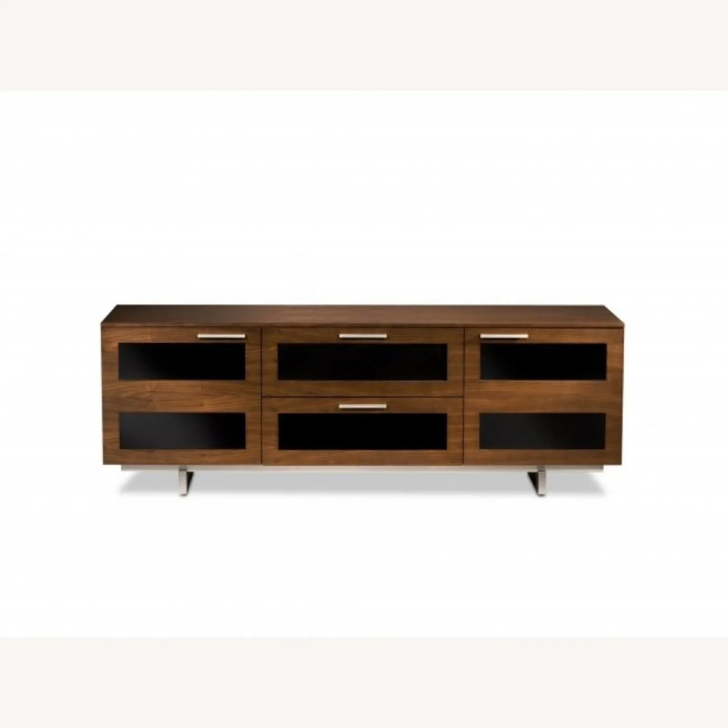 Brown Wood Media Console TV Stand thumbnail