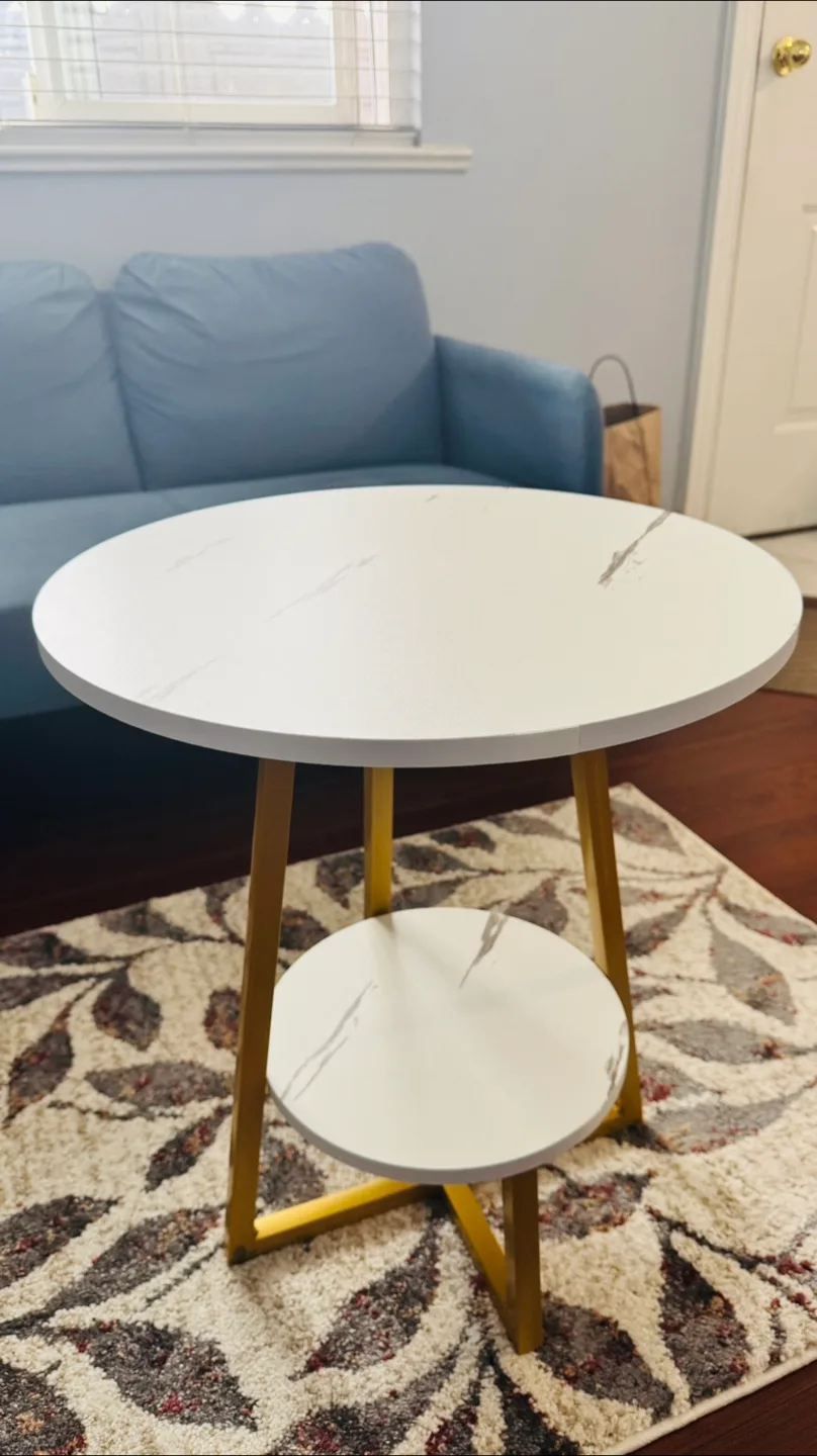 Round Table - White Marble & Gold Frame thumbnail