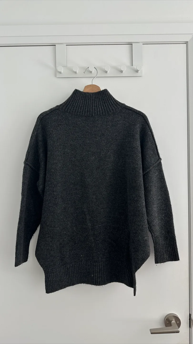 Grey Knit Turtleneck Sweater thumbnail