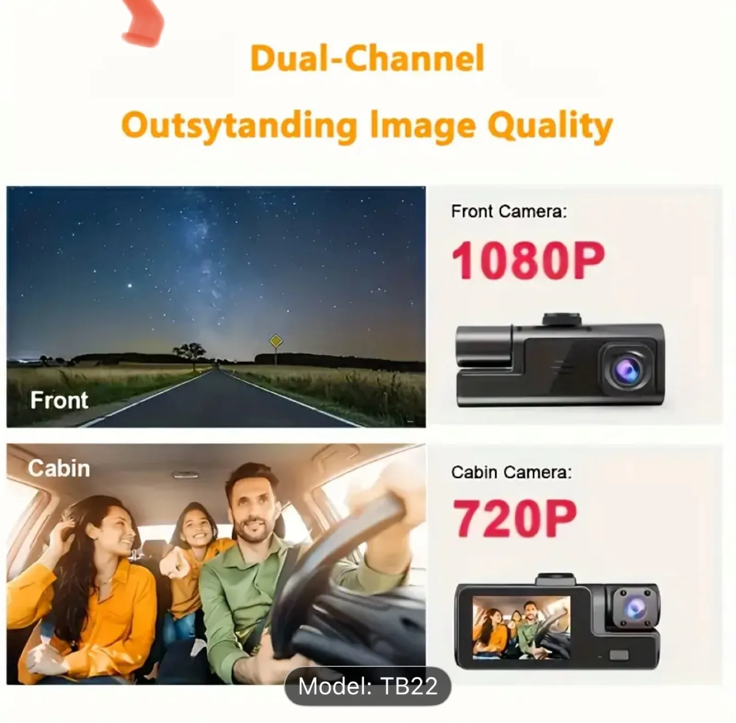 TB22 Full HD 1080P Dash Cam (NO SD CARD) image indicator(4)