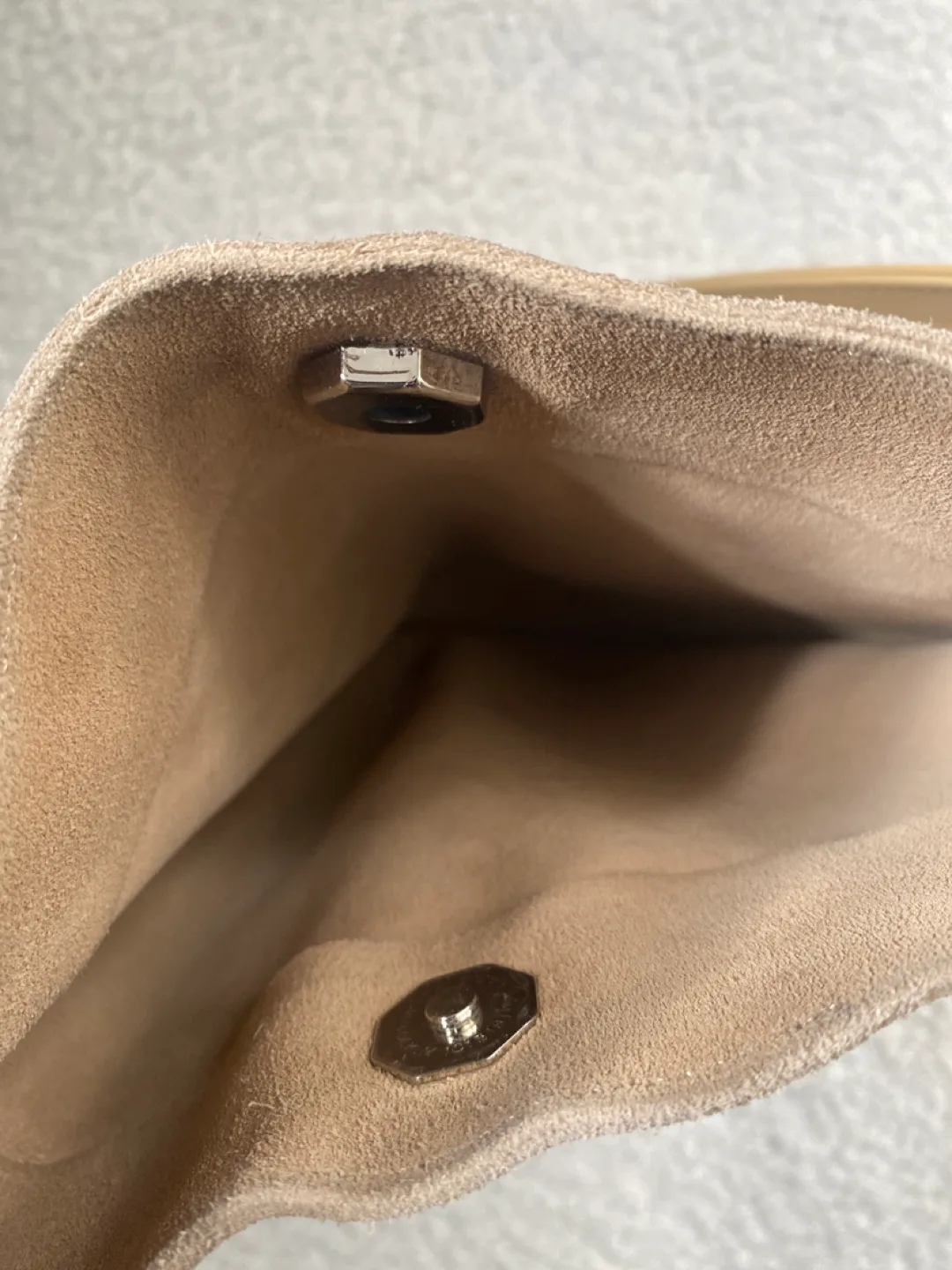 Beige Suede Shoulder Bag 🇨🇦 image indicator(2)