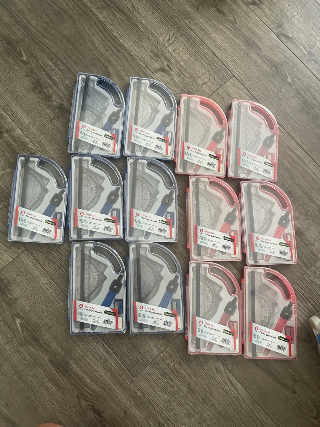 DeskTech 8-Piece Math Set - Blue & Red thumbnail