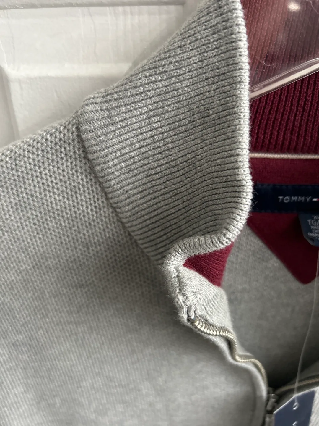 Tommy Hilfiger XL Grey Half-Zip Sweater - New! image indicator(3)