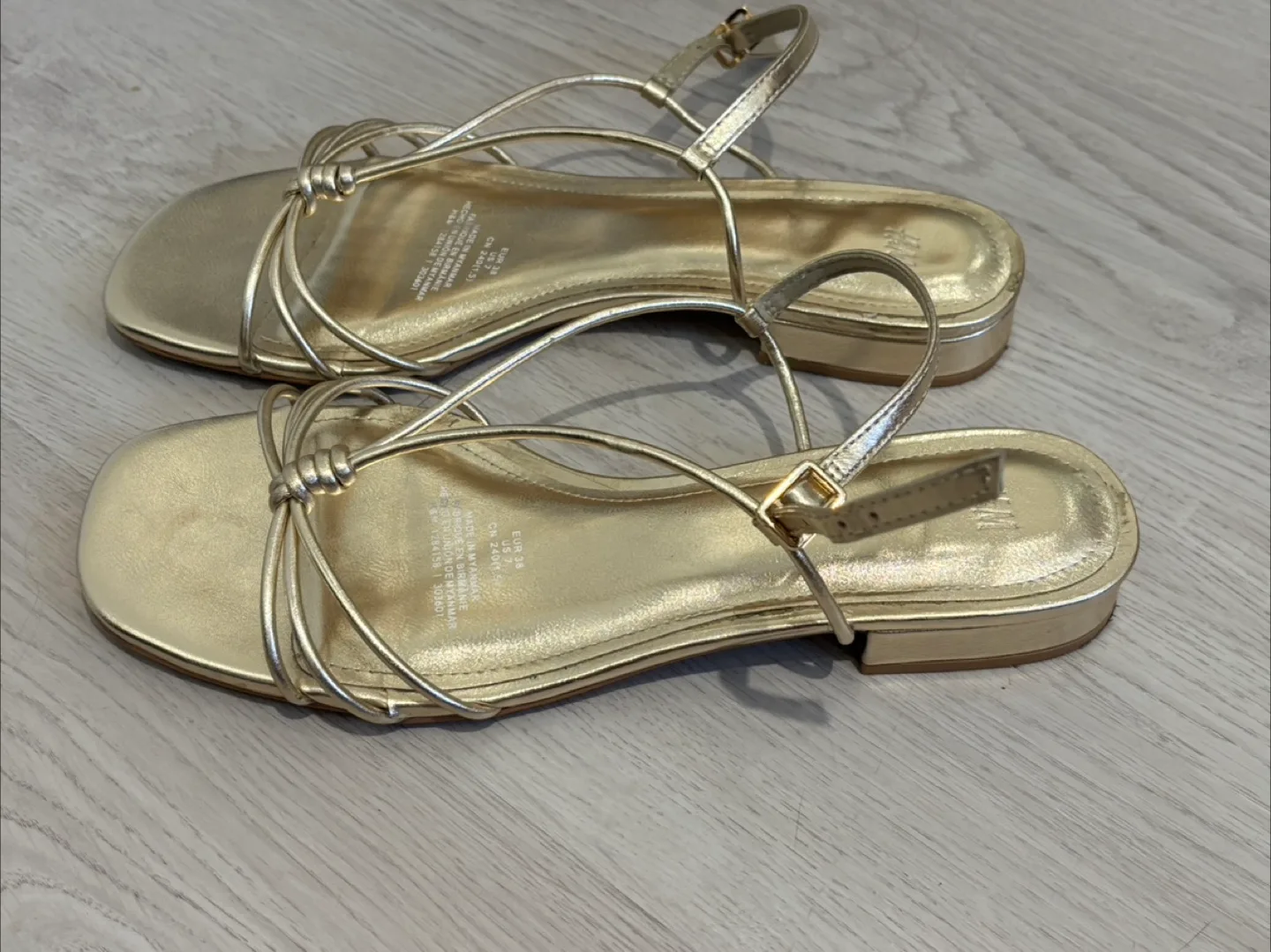 H&M Gold Strappy Sandals US 7 thumbnail