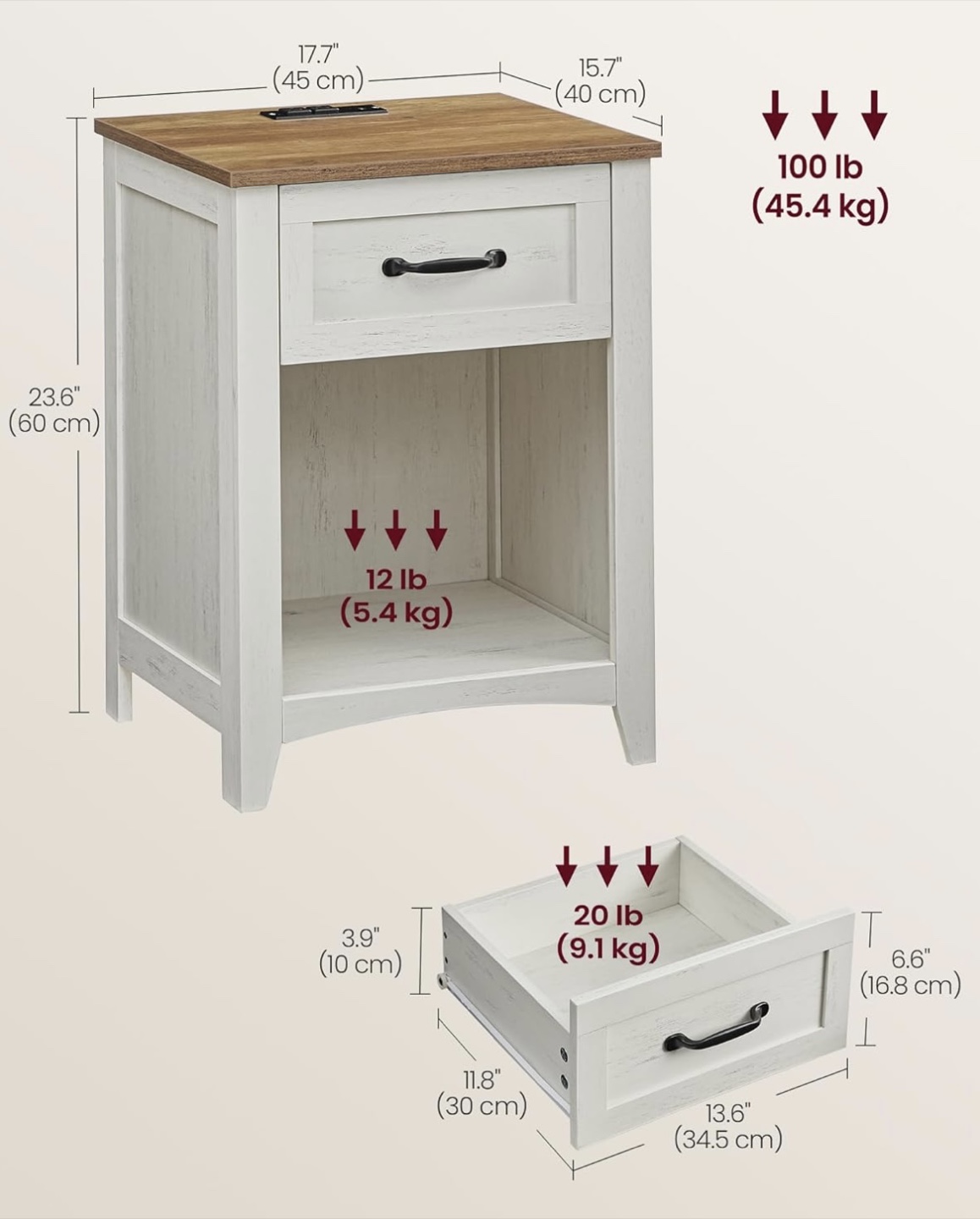 VASAGLE LIRY Nightstand Set - set of 2 - photo 2