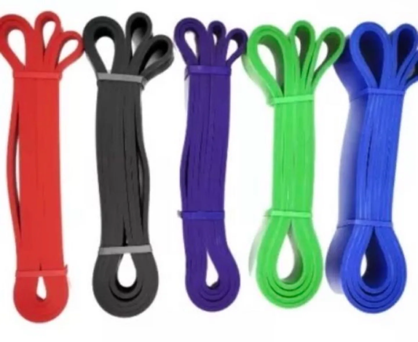 (FULL SET/ 5Bands) 100% natural latex heavy resistance bands thumbnail