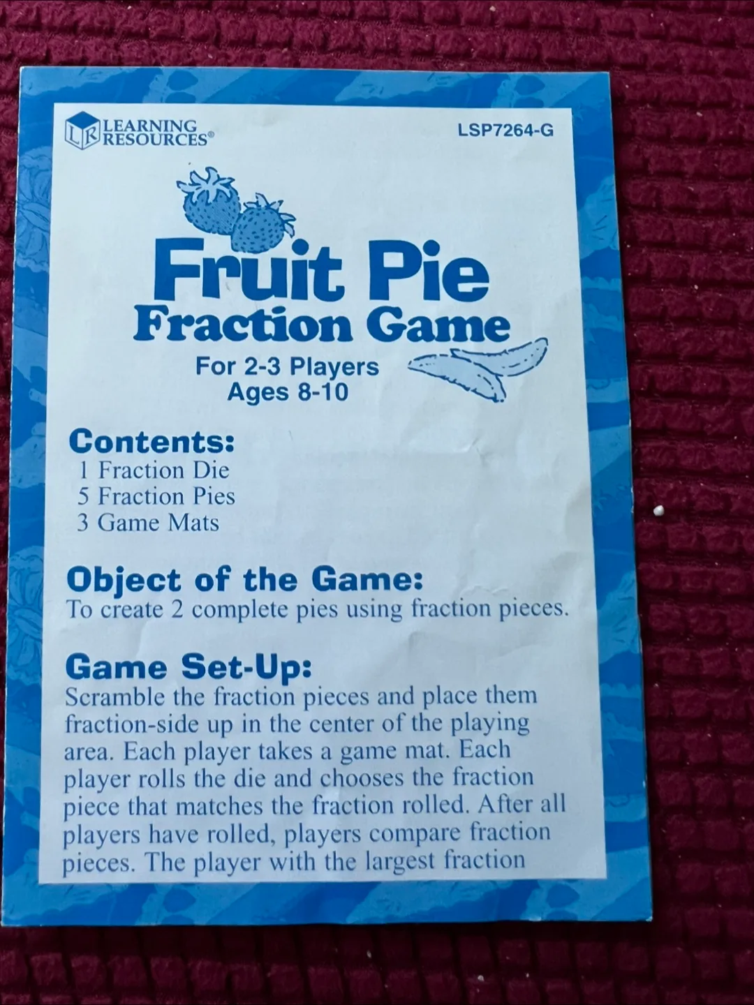Learning Resources Fruit Pie Fraction Game (Missing Piece) thumbnail