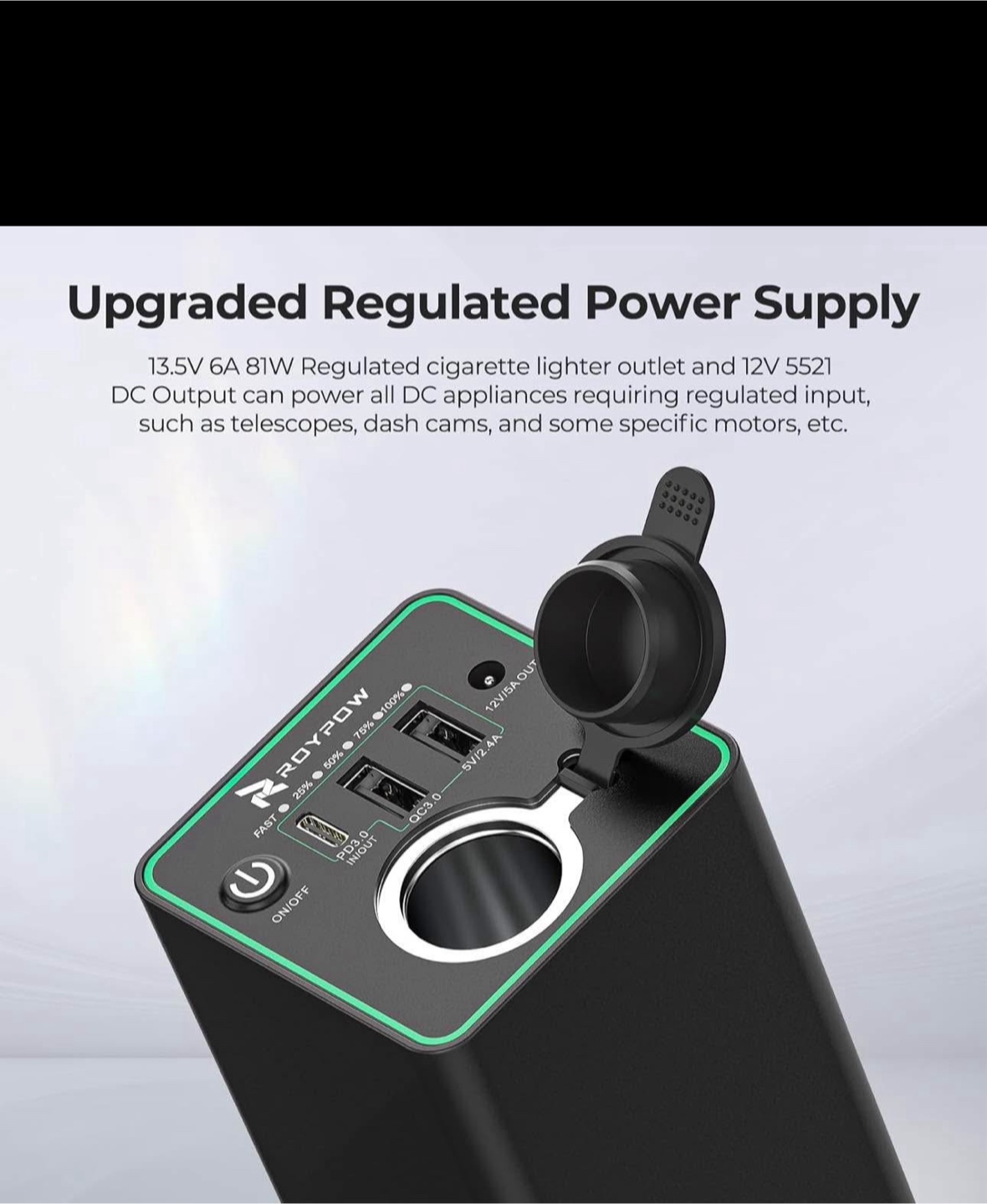 RoyPow 12V 5A 5521 DC Output Power Supply - photo 2