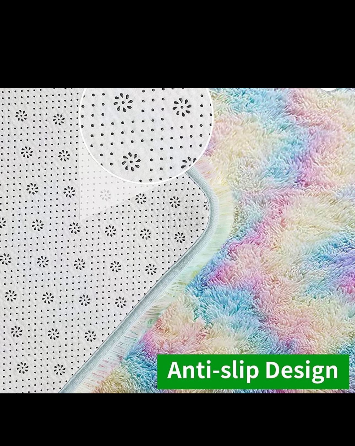 Rainbow Area Rug | Fluffy 8 x 10 ft - photo 3