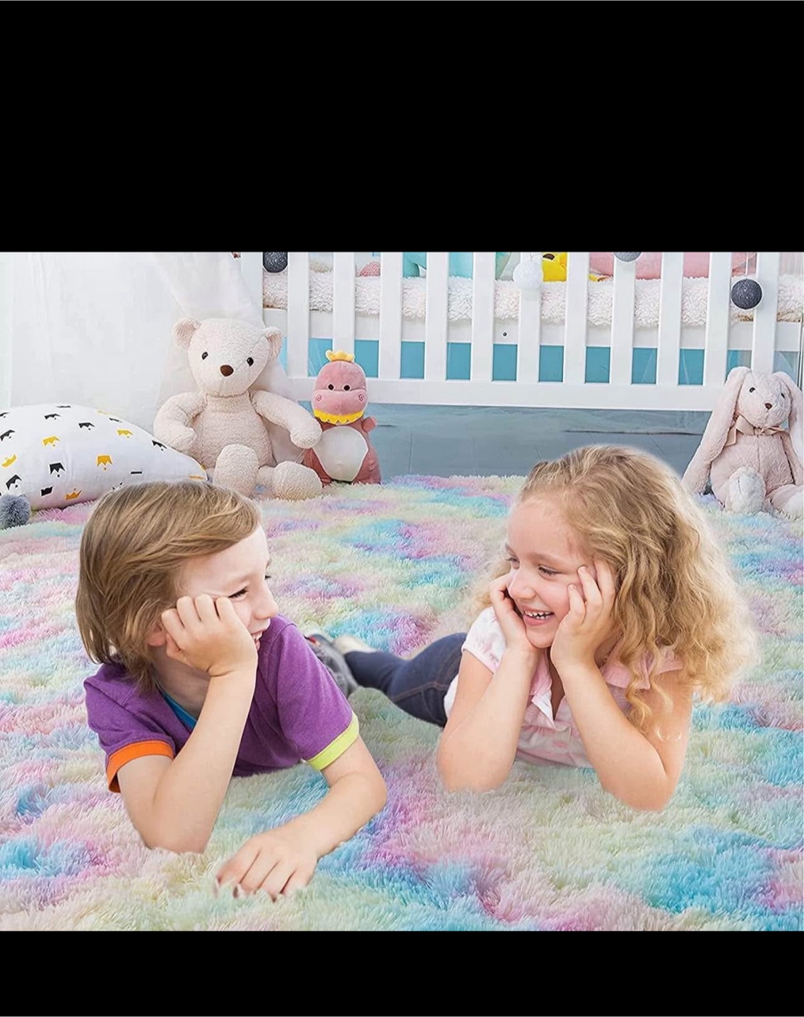 Rainbow Area Rug | Fluffy 8 x 10 ft - photo 2