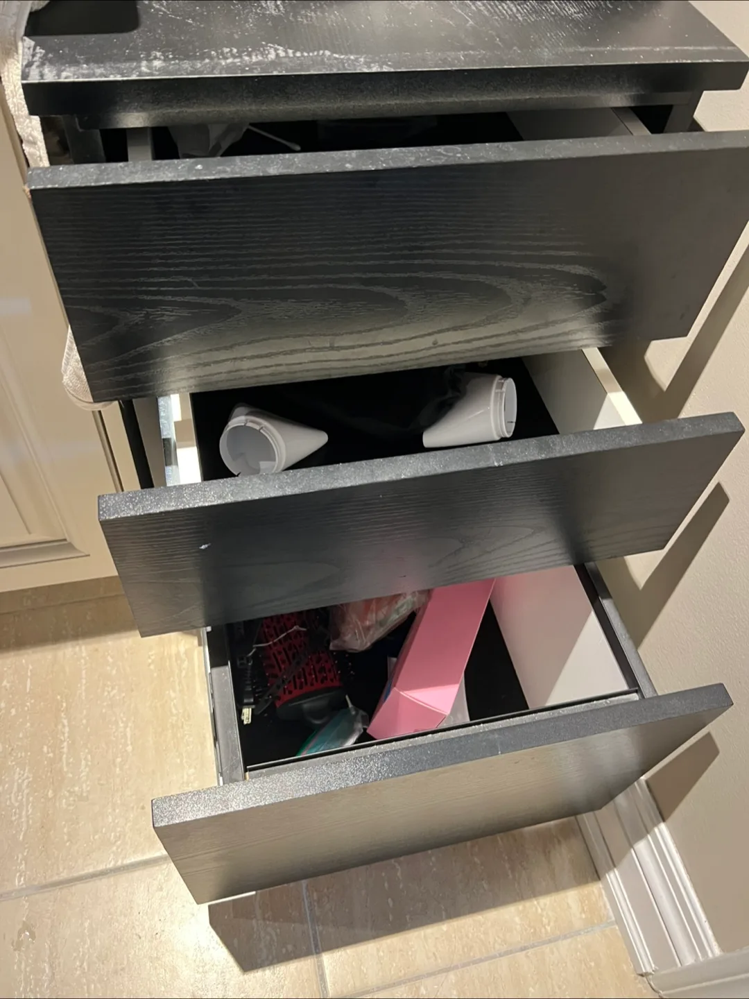 Black 3-Drawer Chest image indicator(2)