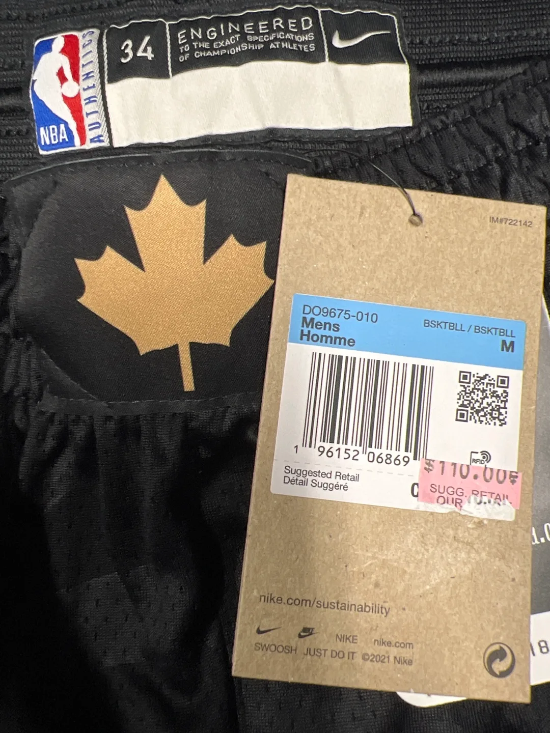 New Nike NBA Raptors Basketball Shorts - Size M image indicator(3)