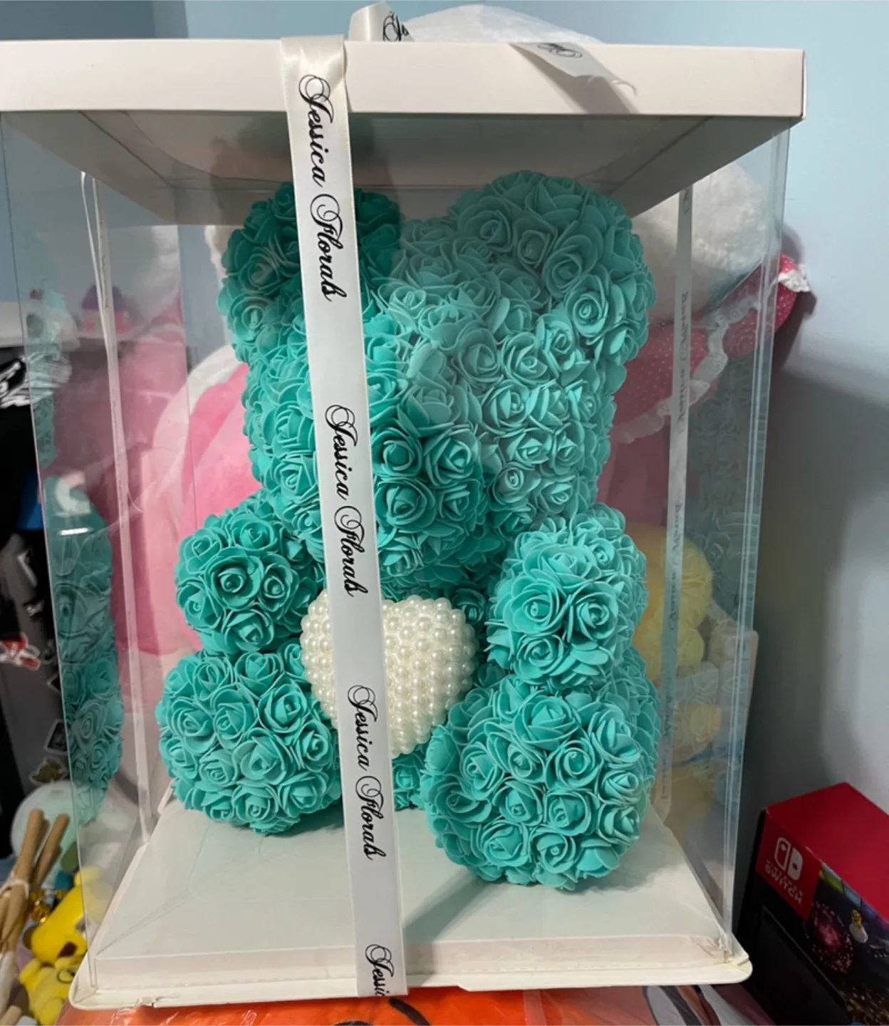 Jessica Florals Rose Bear - Turquoise thumbnail