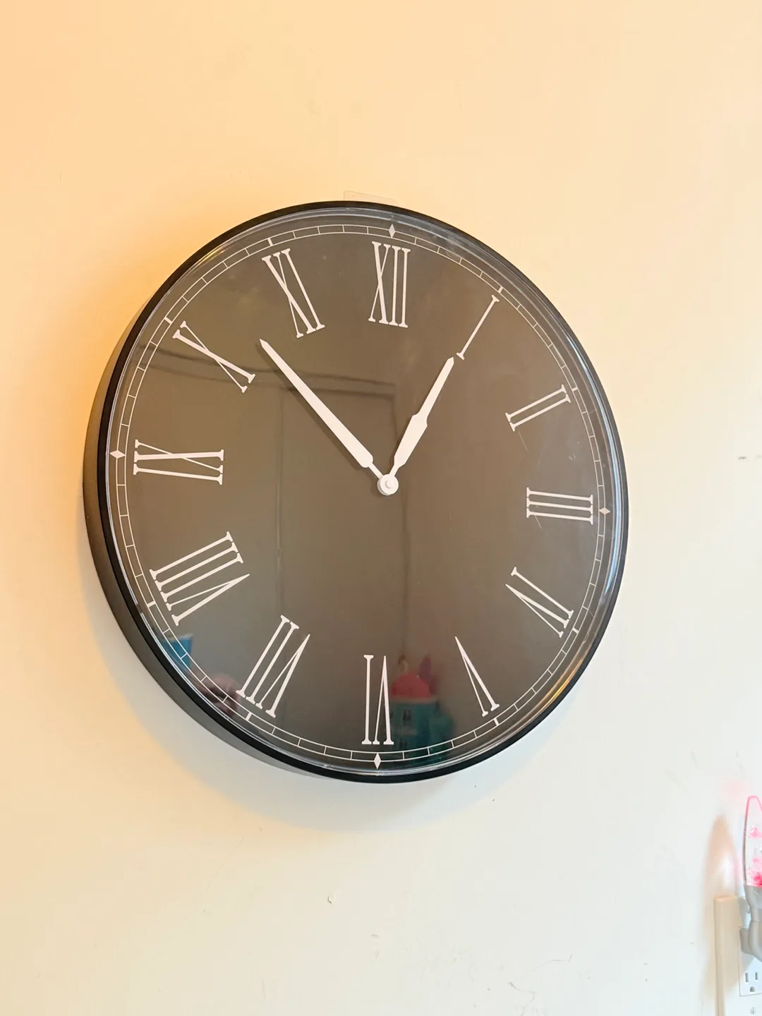 Black Roman Numeral Wall Clock thumbnail