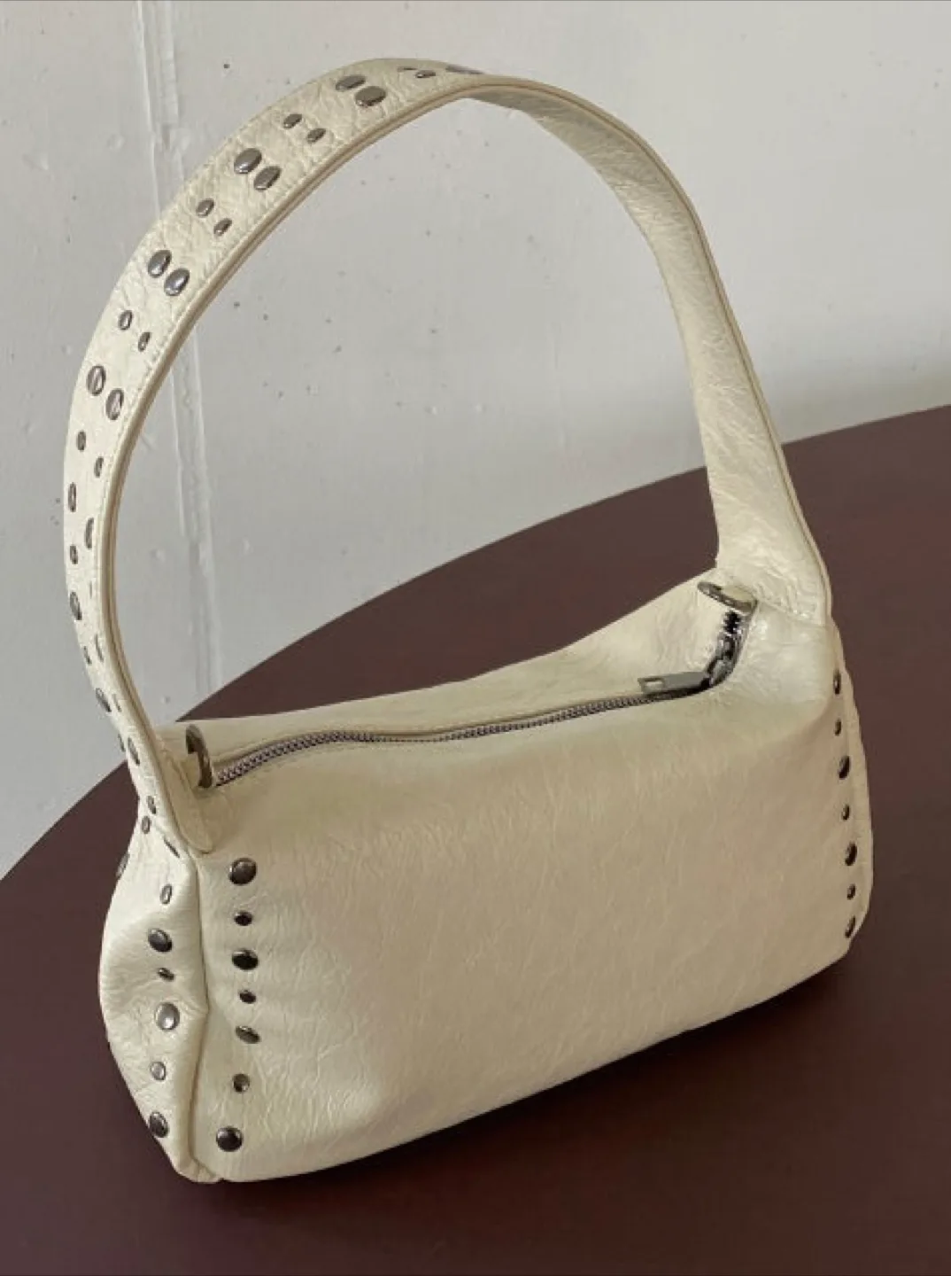 Retro Shoulder Bag with Stud Detail thumbnail