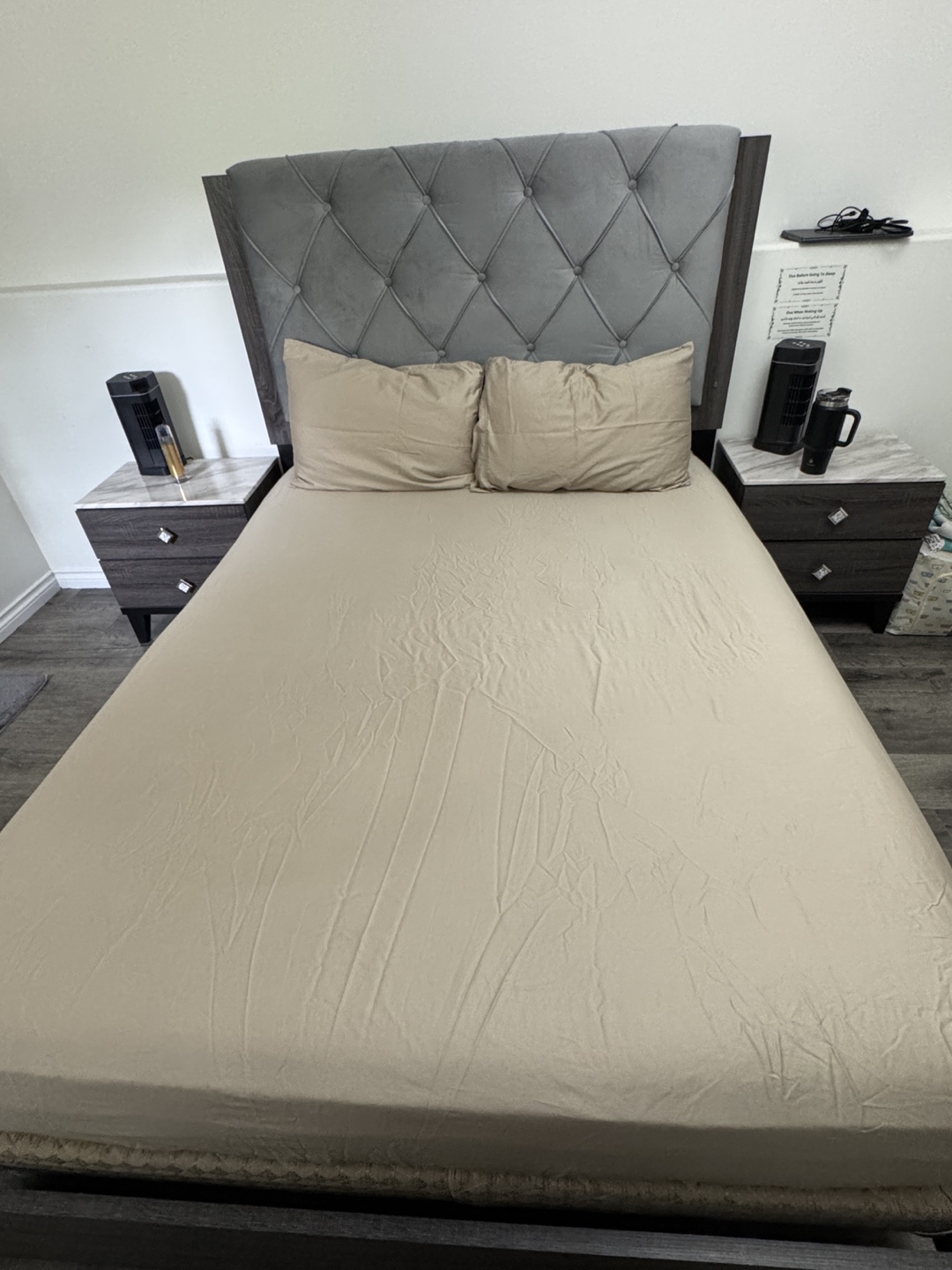 Queen Size Bed Frame with Headboard
