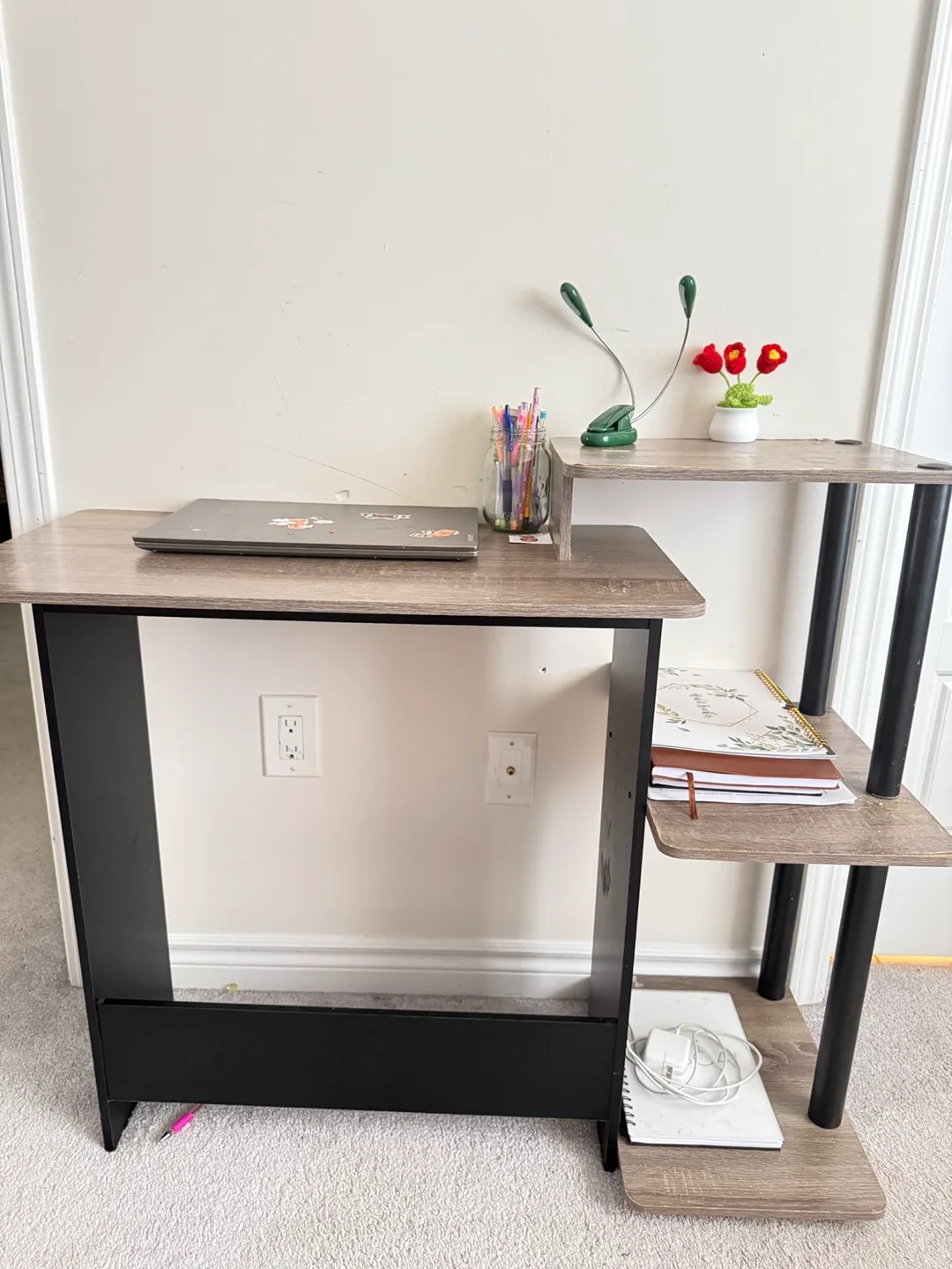Computer Desk with Shelves - Great Condition! thumbnail
