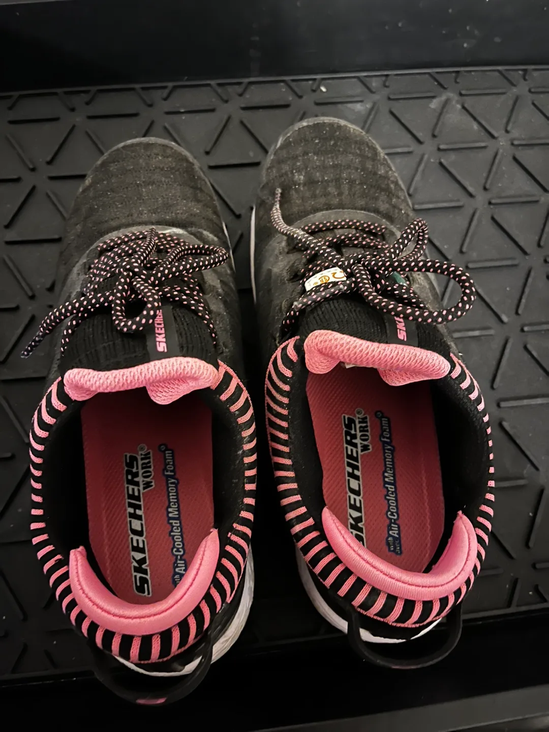 Skechers Work Shoes, Size 8 - Black/Pink thumbnail