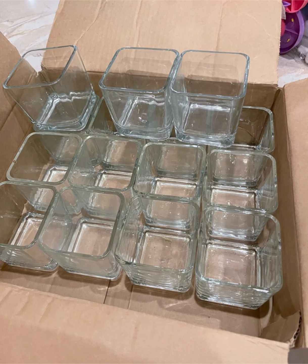 Square Glass Votive Candle Holders (Set of 12) thumbnail